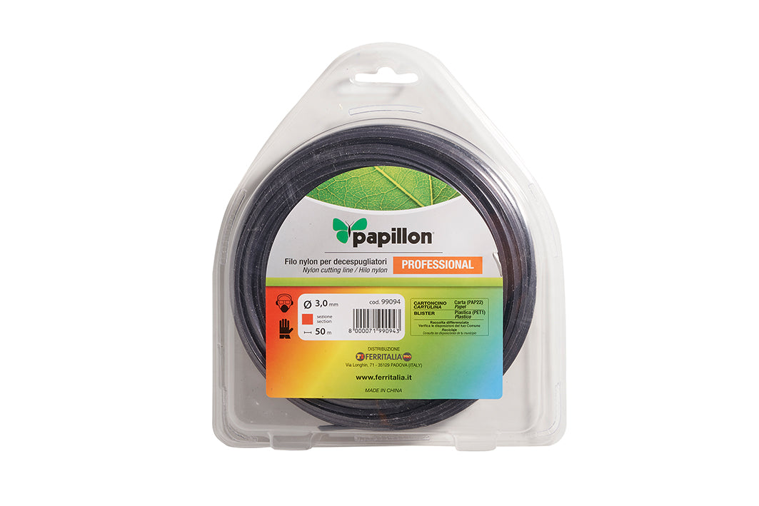 FILO DECESPUGLIATORE NYLON/ALLUMINIO QUADRO 3.5 MM 40 MT. PAPILLON