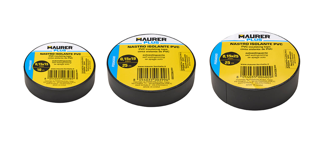 NASTRO ISOLANTE PVC NERO MAURER PLUS 10 MT.X15 MMX0.15