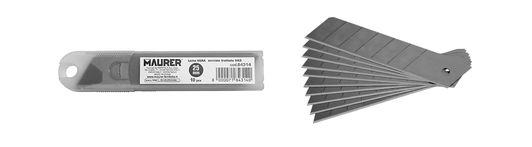 LAME SPEZZARE 18MM NERE CONFEZIONE 10 PZ. PER CUTTER MAURER