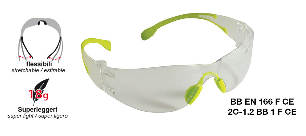 OCCHIALI PROTETTIVI ULTRALEGGERI MAURER PLUS TRASPARENTI