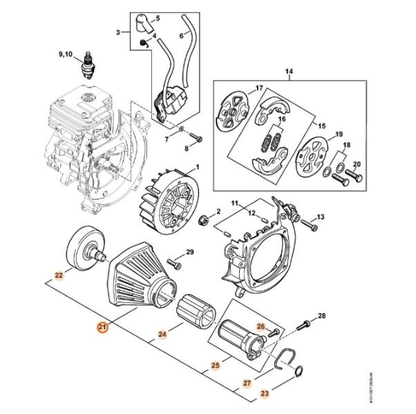 SCATOLA FRIZIONE PER DECESPUGLIATORE FS 235/KM235 STIHL