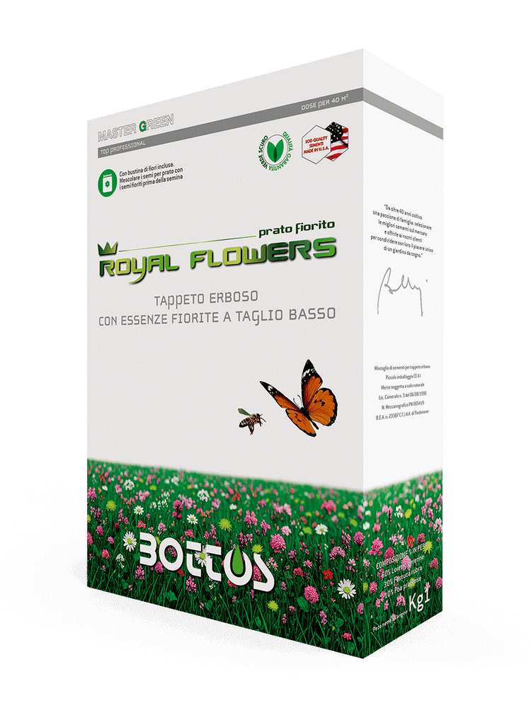 MASTER GREEN ROYAL FLOWERS KG.1 BOTTOS TAPPETO ERBOSO CON FIORI