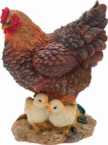 GALLINA CON PULCINI CM.22 ANTICO MESTIERE IN VETRORESINA