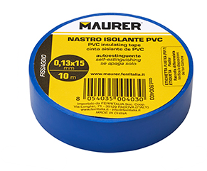 NASTRO ISOLANTE PVC BLU MAURER 10MTX15MM SP 0.13 MM