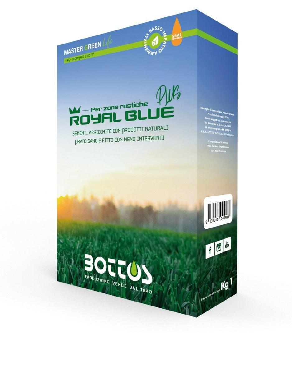 Semi prato resistenti alla siccita' Royal Blue Plus da 1 kg.Bottos