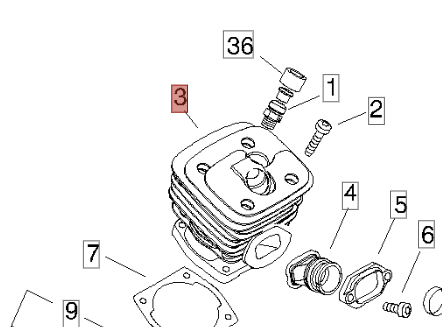 CILINDRO PER MOTSEGA  TIPO 600 SX SHINDAIWA