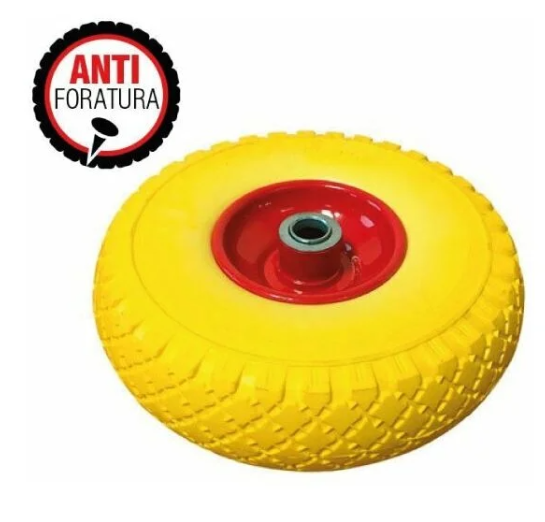 RUOTA GIALLA ANTIFORATURA 26 CERCHIO METALLO PER CARRELLO 80/8-10