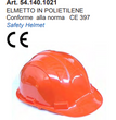 ELMETTO PROTETTIVO COLORE ROSSO