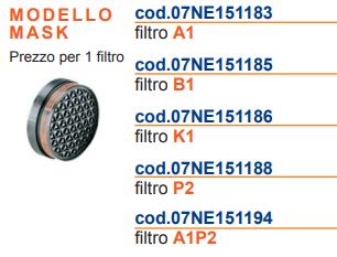 FILTRO RICAMBIO PER SEMIMASCHERA NEWTEC TIPO 92 P2R