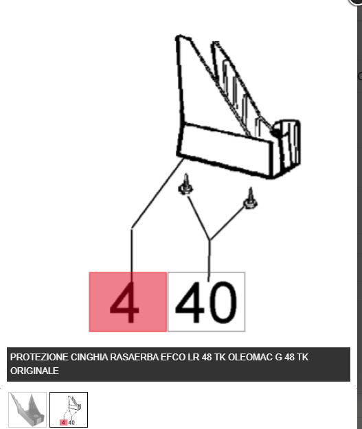 PROTEZIONE CINGHIA RICAMBIO RASAPRATO G48 TK OLEOMAC