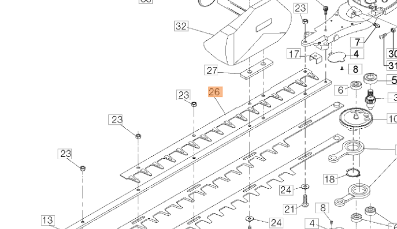 PROTEZIONE LAME RICAMBIO TAGLIASIEPI HC 247/275/280XP OLEOMAC