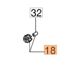 PIGNONE SINISTRO PER RASAERBA G44/48/53 OLEOMAC