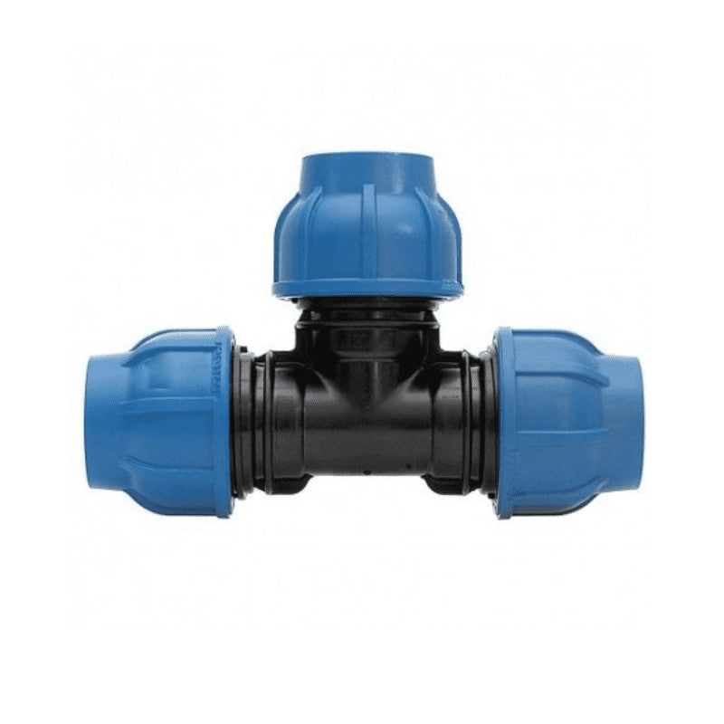 TEE A 90° 32X32 A COMPRESSIONE PER TUBO POLIETILENE PN16