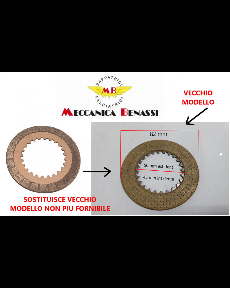 Disco frizione diametro 83 ricambio motozappa RL328/RL308 Benassi