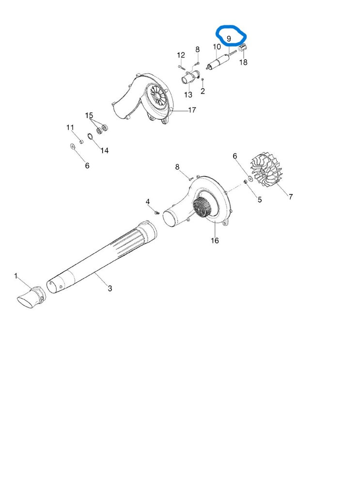 ALBERO PER GIRANTE SHAFT RICAMBIO SOFFIATORE APP BC 240 D/BC 300 D OLEOMAC