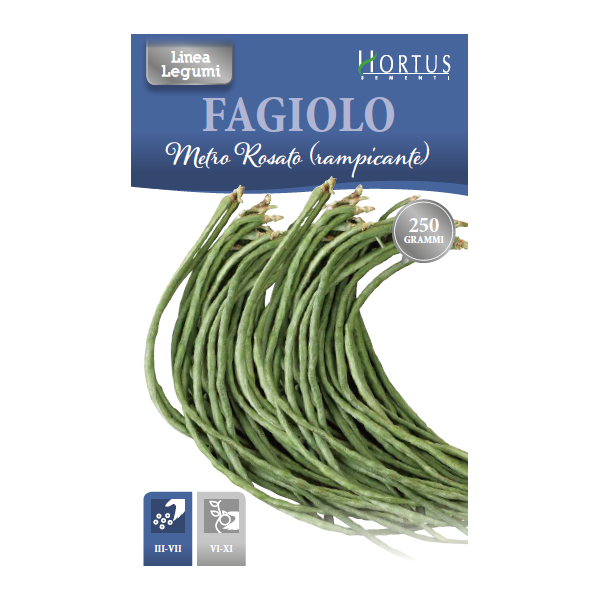 FAGIOLO METRO ROSATO (RAMPICANTE) SCATOLA DA 250 GR.