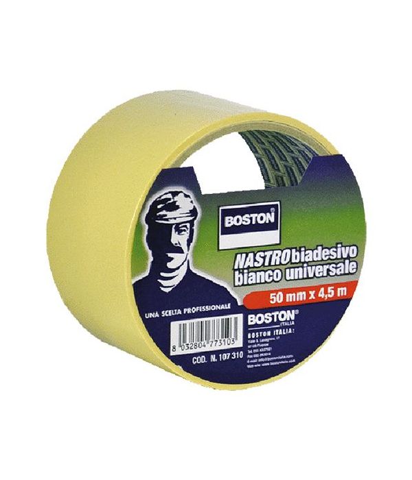 NASTRO BIADESIVO BOSTON BIANCO UNIVERSALE 4,5 M H. 50 MM