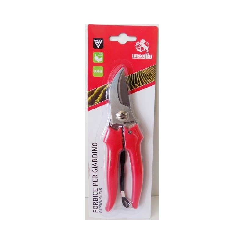 FORBICE PER GIARDINO LAMA INOX MANICO PLASTICA CM.19 AUSONIA