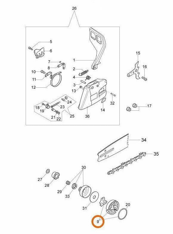 Frizione ricambio per motoseghe 947-952-GS520 Oleomac