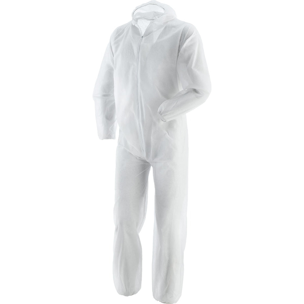 TUTA INTERA CON CAPPUCCIO 100% POLIPROPILENE GR.40 BIANCA TG.L