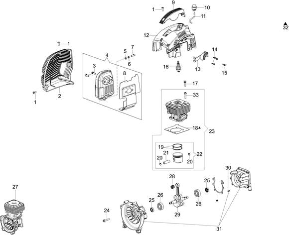 Vite per motosega 925/936/941/GS 260/350/hc275bc 270/320/420 Oleomac