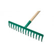 RASTRELLO CON MANICO 14 DENTI ACCIAIO VERNICIATO VERDE PAPILLON