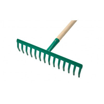 RASTRELLO CON MANICO 12 DENTI ACCIAIO VERNICIATO VERDE PAPILLON