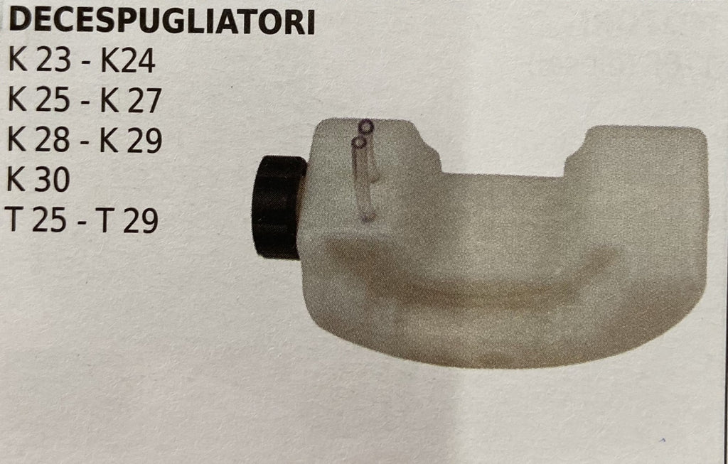Serbatoio completo ricambio decespugliatori 23/27 per K25 Blue Bird