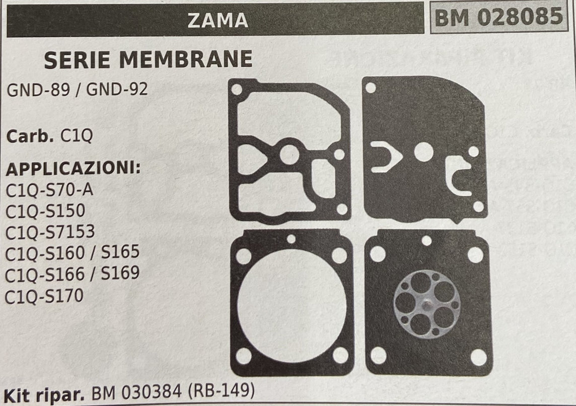 SERIE MEMBRANE RICAMBIO KIT RIPARAZIONE PER MOTOSEGHE HUSQVARNA