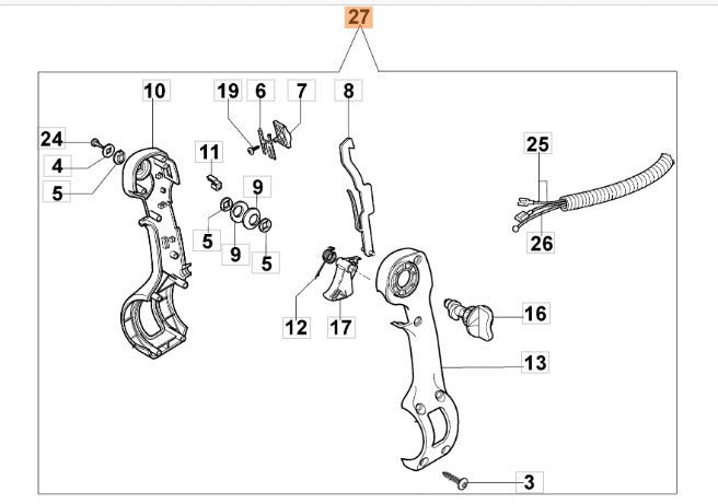 IMPUGNATURA COMPLETA DI FILO RICAMBIO PER SOFFIATORE BV 162/AM162 OLEOMAC