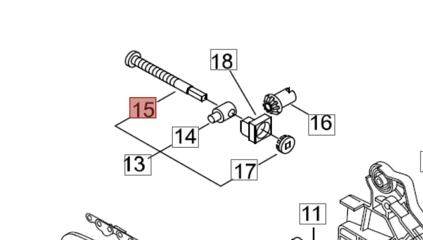 TENDICATENA VITE RICAMBIO MOTOSEGA 280TS/280TCS/501SX SHINDAIWA