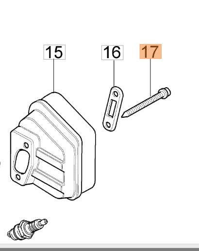 Vite fissa marmitta ricambio motosega GS260 Oleomac