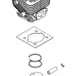 Kit cilindro e pistone completo per decespugliatore BC280 diam.34