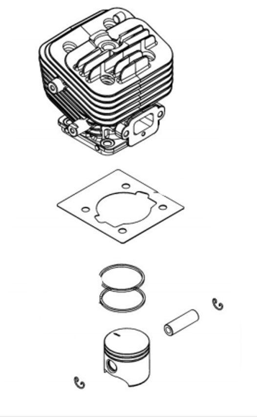 Kit cilindro e pistone completo per decespugliatore BC280 diam.34