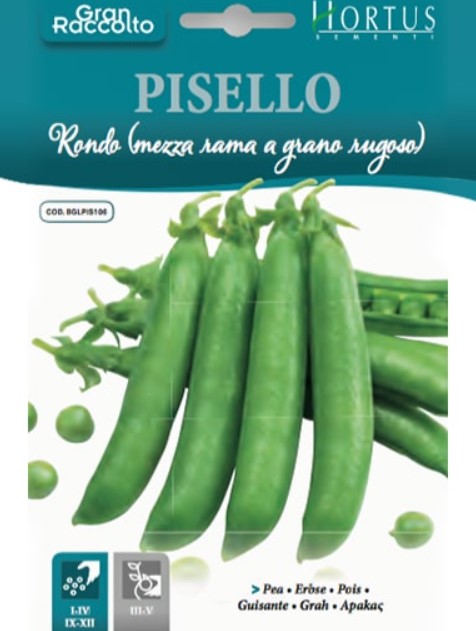 PISELLO RONDO(MEZZA RAMA A GRANO RUGOSO) 75 GR. HORTUS
