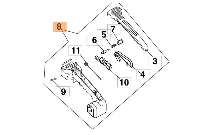 Impugnatura ricambio per motosega Oleomac 946