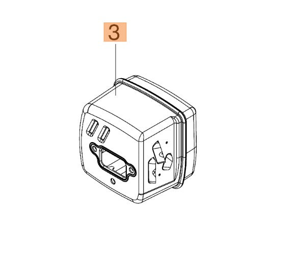 Marmitta catalitica completa ricambio per motosega GS520 Oleomac
