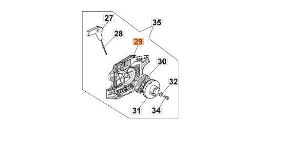 Convogliatore con boccola ricambio  per motoseghe 938-941 Oleomac