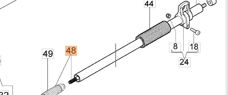 ALBERO TRASMISSIONE PER DECESPUGLIATORE BC 280/380 DIAMETRO 7 DENTI