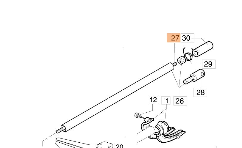 ALBERO TRASMISSIONE CON GIUNTO PER  DECESPUGLIATORE 440 BP OLEOMAC