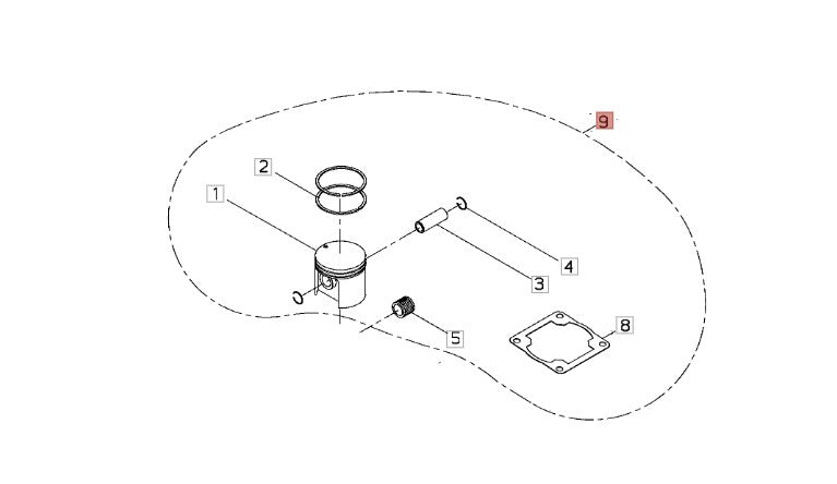 KIT PISTONE PER MOTOSEGA 452 SHINDAIWA