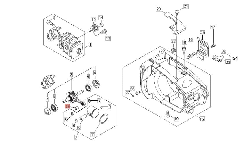 CUSCINETTO DI BIELLA RICAMBIO MOTOSEGA TIPO280 TCS SHINDAIWA