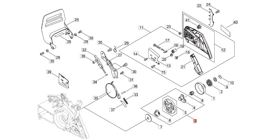 FRIZIONE COMPLETA PER MOTOSEGA  TIPO 600 SX SHINDAIWA