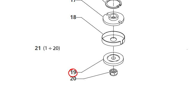 FLANGIA INFERIORE PER FISSAGGIO DISCO X D.27 ZB DECESPUGLIATORE BLUE