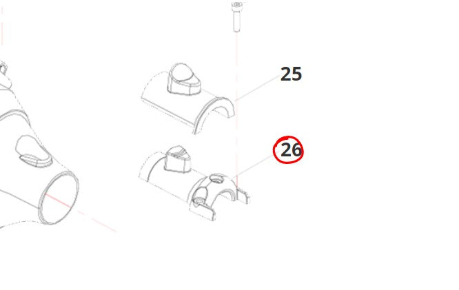 Boccola supporto asta Campana quick D.27 per decesp.P28/45 blue bird