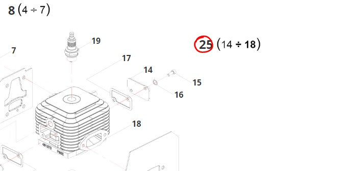 Cilindro Diametro 42 per decespugliatore P45E C/Coperchio BLUE BIRD