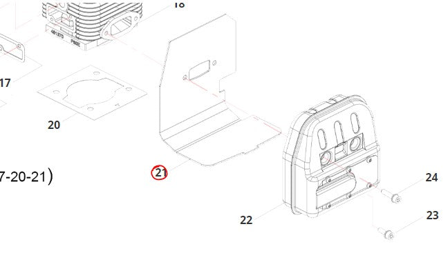 Guarnizione marmitta per decespugliatore P45/P55/P60E Blue Bird
