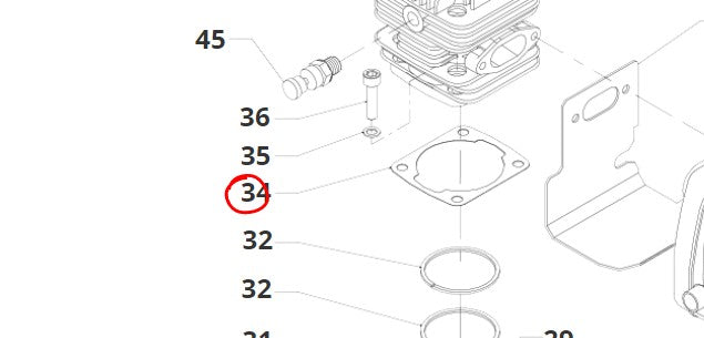 GUARNIZIONE CILINDRO PER DECESPUGLIATORE M41/M47 BLUE BIRD