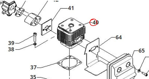 Cilindro diametro 39 per decespugliatore P370 Blue Bird