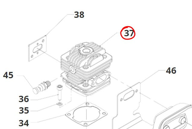CILINDRO DIAMETRO 46 PER DECESPUGLIATORE P 57 BLUE BIRD